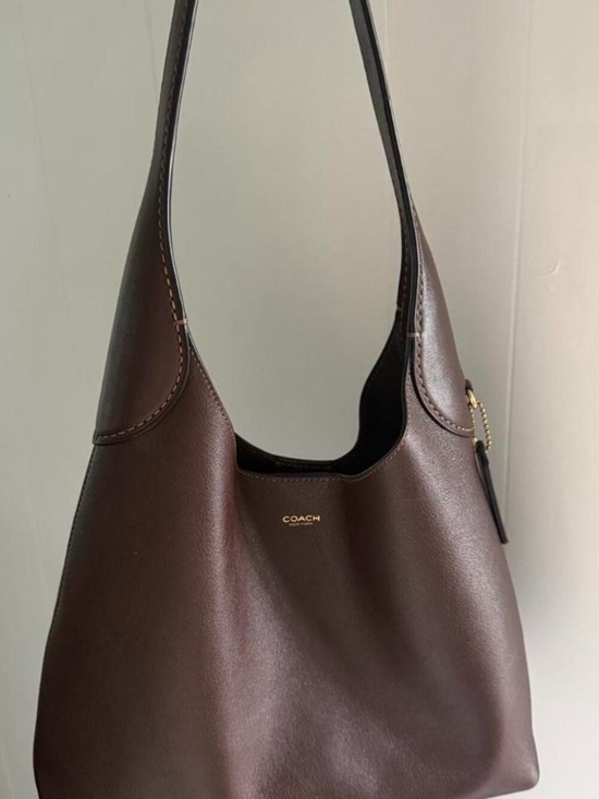 Coach Handbags - COACH Dark Brown Leather Hobo Shoulder Bag